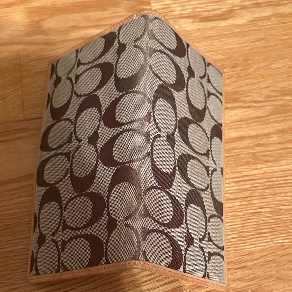 Coach Tan Leather checkbook cover Wallet